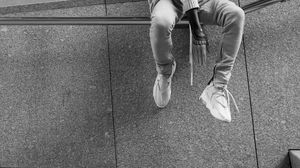 Preview wallpaper legs, sneakers, tattoo, bw, style, fashion