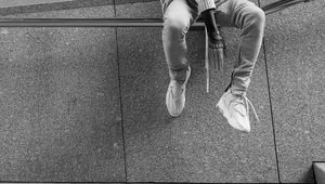 Preview wallpaper legs, sneakers, tattoo, bw, style, fashion