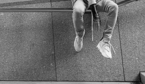 Preview wallpaper legs, sneakers, tattoo, bw, style, fashion