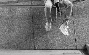 Preview wallpaper legs, sneakers, tattoo, bw, style, fashion