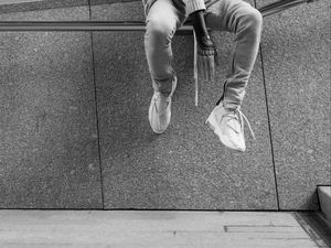 Preview wallpaper legs, sneakers, tattoo, bw, style, fashion