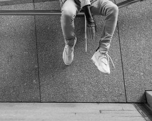 Preview wallpaper legs, sneakers, tattoo, bw, style, fashion