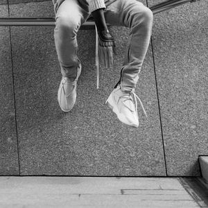 Preview wallpaper legs, sneakers, tattoo, bw, style, fashion