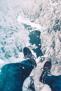 Preview wallpaper legs, snow, ice, winter, nature
