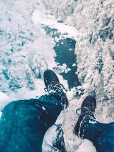 Preview wallpaper legs, snow, ice, winter, nature