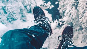 Preview wallpaper legs, snow, ice, winter, nature