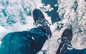 Preview wallpaper legs, snow, ice, winter, nature