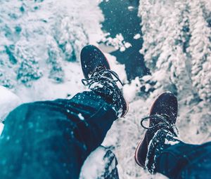 Preview wallpaper legs, snow, ice, winter, nature
