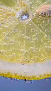 Preview wallpaper lemon, bubbles, close-up
