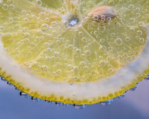 Preview wallpaper lemon, bubbles, close-up
