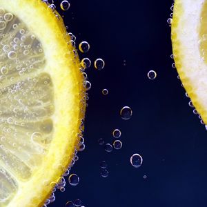 Preview wallpaper lemon, citrus, drops, close-up