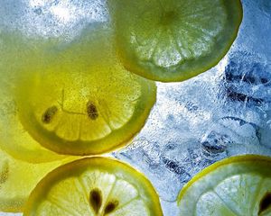 Preview wallpaper lemon, citrus, ice, pieces