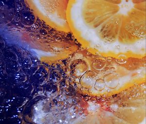 Preview wallpaper lemon, ice, water, macro