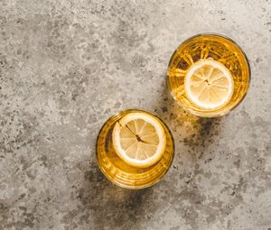 Preview wallpaper lemon, lemonade, drink, glasses