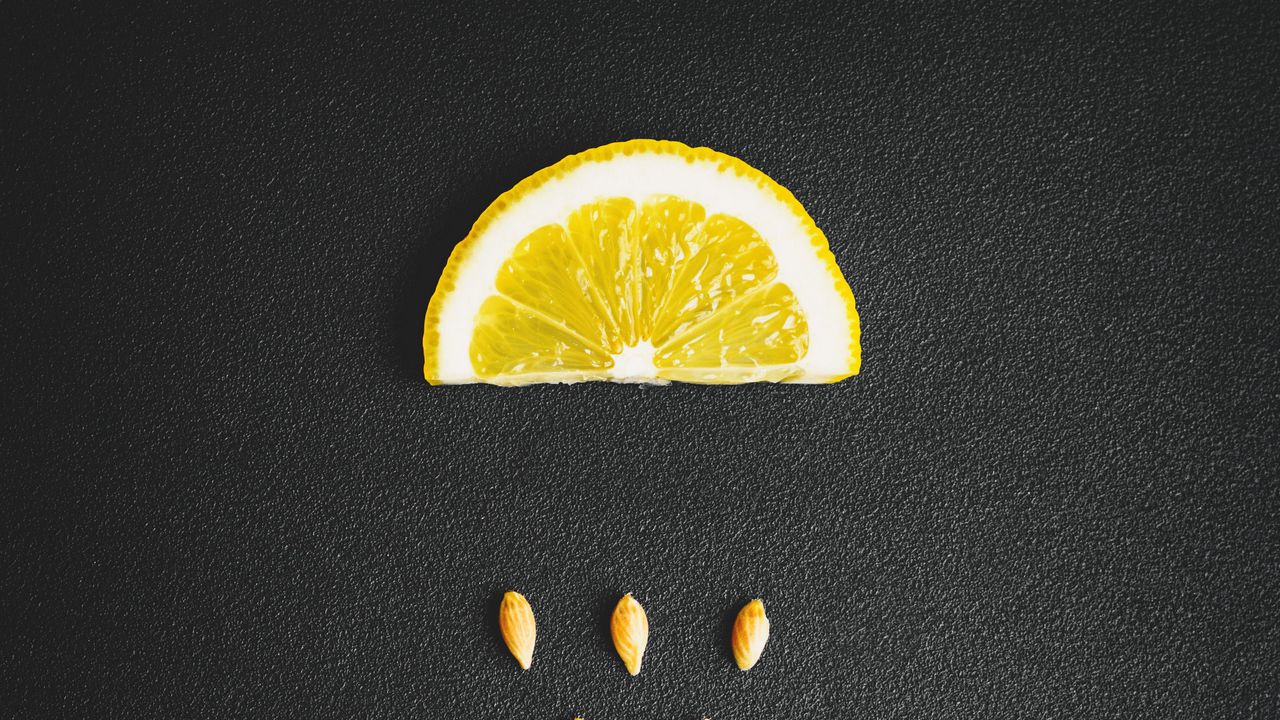 Wallpaper lemon, seeds, texture