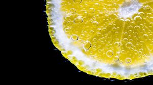 Preview wallpaper lemon, slice, bubbles, citrus, macro