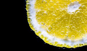 Preview wallpaper lemon, slice, bubbles, citrus, macro