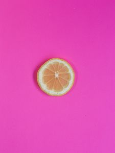 Preview wallpaper lemon, slice, citrus, minimalism, pink