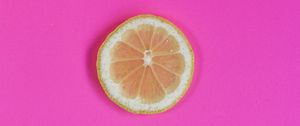 Preview wallpaper lemon, slice, citrus, minimalism, pink