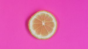 Preview wallpaper lemon, slice, citrus, minimalism, pink