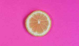 Preview wallpaper lemon, slice, citrus, minimalism, pink