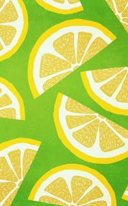 Preview wallpaper lemon, slices, pattern, citrus, yellow