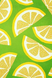 Preview wallpaper lemon, slices, pattern, citrus, yellow