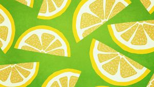 Preview wallpaper lemon, slices, pattern, citrus, yellow