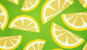 Preview wallpaper lemon, slices, pattern, citrus, yellow