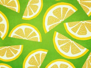 Preview wallpaper lemon, slices, pattern, citrus, yellow
