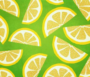 Preview wallpaper lemon, slices, pattern, citrus, yellow