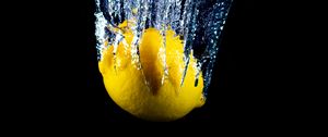 Preview wallpaper lemon, spray, splash, black