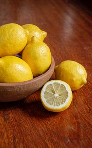 Preview wallpaper lemons, citrus, fruit, bowl, yellow