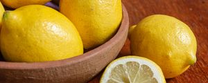 Preview wallpaper lemons, citrus, fruit, bowl, yellow