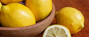 Preview wallpaper lemons, citrus, fruit, bowl, yellow