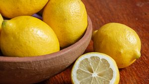 Preview wallpaper lemons, citrus, fruit, bowl, yellow