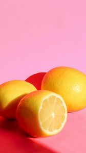 Preview wallpaper lemons, fruit, citrus, yellow, pink