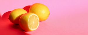 Preview wallpaper lemons, fruit, citrus, yellow, pink