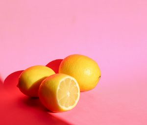 Preview wallpaper lemons, fruit, citrus, yellow, pink