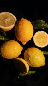 Preview wallpaper lemons, fruit, citrus, yellow, wet