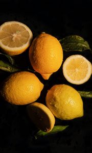 Preview wallpaper lemons, fruit, citrus, yellow, wet