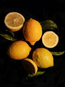 Preview wallpaper lemons, fruit, citrus, yellow, wet