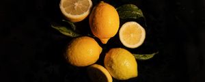 Preview wallpaper lemons, fruit, citrus, yellow, wet