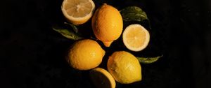 Preview wallpaper lemons, fruit, citrus, yellow, wet