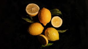 Preview wallpaper lemons, fruit, citrus, yellow, wet