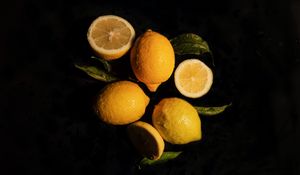 Preview wallpaper lemons, fruit, citrus, yellow, wet