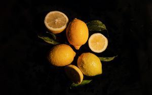 Preview wallpaper lemons, fruit, citrus, yellow, wet