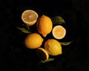 Preview wallpaper lemons, fruit, citrus, yellow, wet