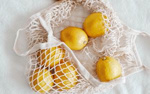 Preview wallpaper lemons, fruit, citrus, mesh, yellow