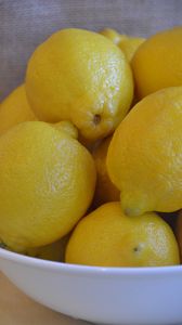 Preview wallpaper lemons, fruit, citrus, yellow, bowl